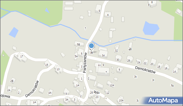 Szklarska Poręba, Demokratów, 36, mapa Szklarska Poręba