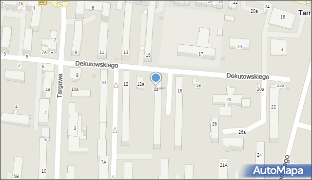 Tarnobrzeg, Dekutowskiego Hieronima, mjr., 14, mapa Tarnobrzegu