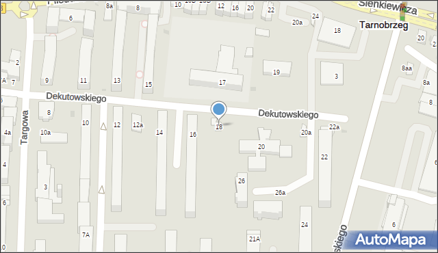 Tarnobrzeg, Dekutowskiego Hieronima, mjr., 18, mapa Tarnobrzegu