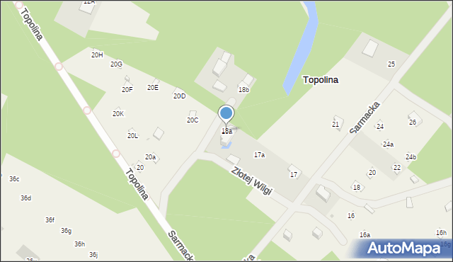 Topolina, Dębowy Tor, 18a, mapa Topolina