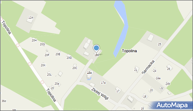 Topolina, Dębowy Tor, 18b, mapa Topolina