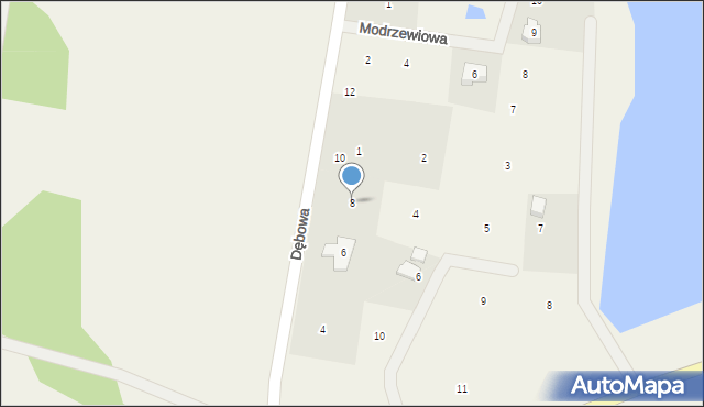 Trzcińsk, Dębowa, 8, mapa Trzcińsk