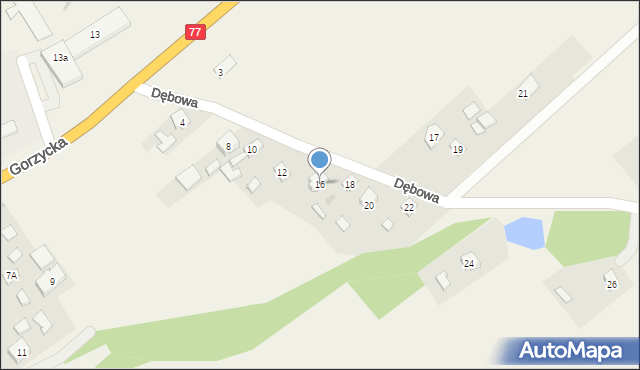 Trześń, Dębowa, 16, mapa Trześń