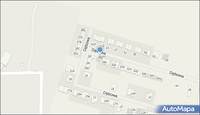 Tulce, Dębowa, 26g, mapa Tulce