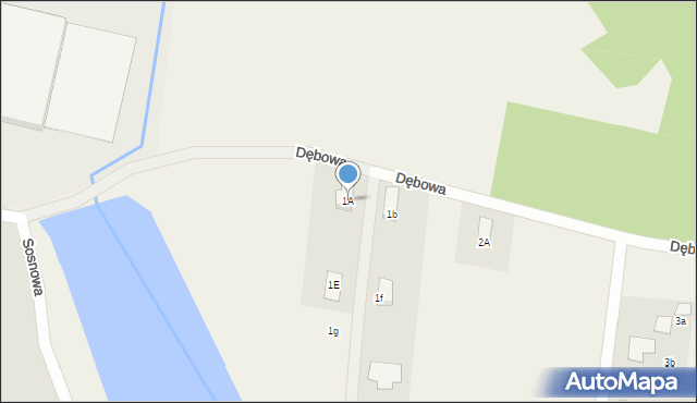 Uniegoszcz, Dębowa, 1A, mapa Uniegoszcz