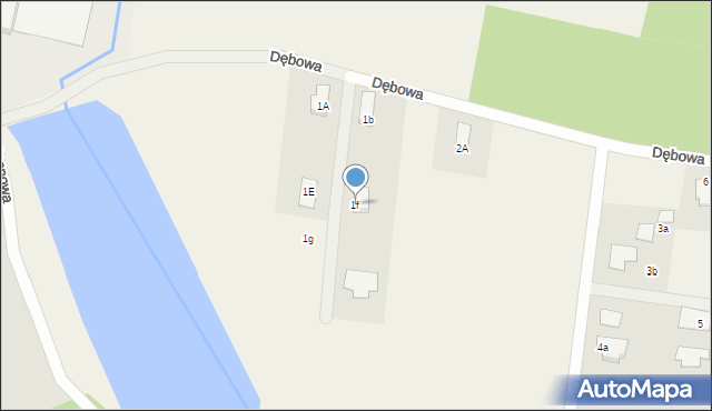 Uniegoszcz, Dębowa, 1f, mapa Uniegoszcz