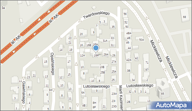 Warszawa, Dembińskiego Henryka, 14A, mapa Warszawy