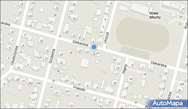 Warszawa, Dekarska, 9, mapa Warszawy