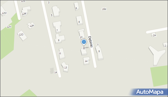 Warszawa, Dębinki, 12, mapa Warszawy