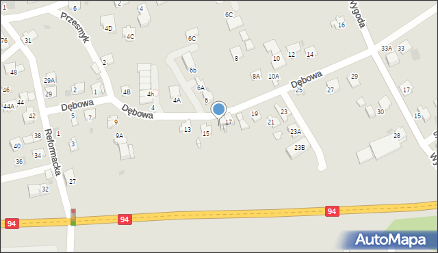 Wieliczka, Dębowa, 17A, mapa Wieliczka