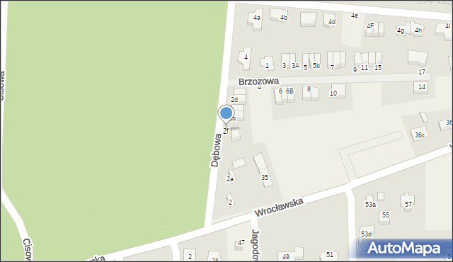 Wilczyce, Dębowa, 2f, mapa Wilczyce