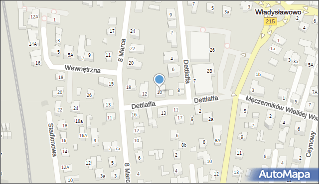 Władysławowo, Dettlaffa Augustyna, 10, mapa Władysławowo