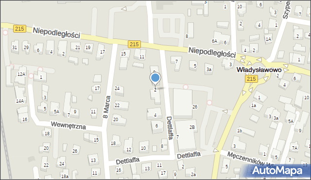 Władysławowo, Dettlaffa Augustyna, 2, mapa Władysławowo