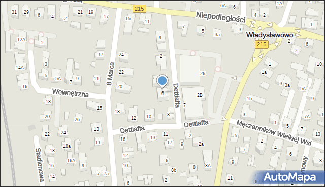 Władysławowo, Dettlaffa Augustyna, 6, mapa Władysławowo