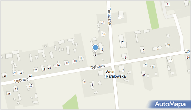 Wola Rafałowska, Dębowa, 4, mapa Wola Rafałowska