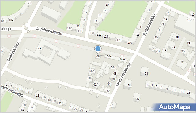Wrocław, Dembowskiego Edwarda, 69, mapa Wrocławia