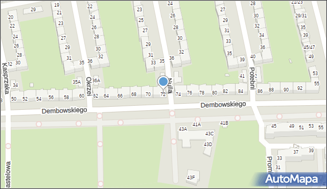 Wrocław, Dembowskiego Edwarda, 72, mapa Wrocławia