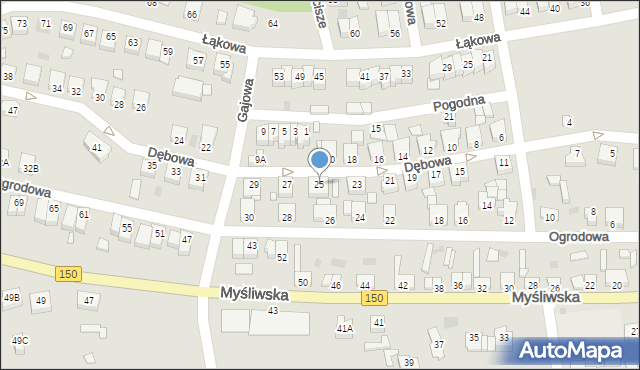 Wronki, Dębowa, 25, mapa Wronki