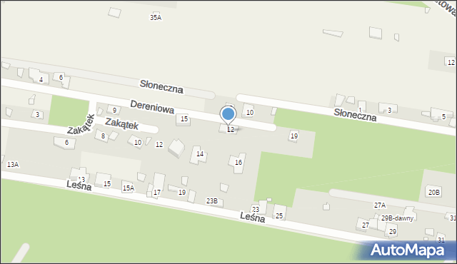 Żabieniec, Dereniowa, 17, mapa Żabieniec