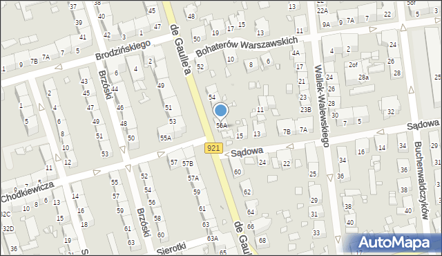 Zabrze, de Gaulle'a Charlesa, gen., 56A, mapa Zabrza