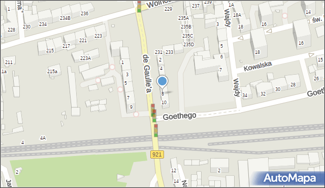 Zabrze, de Gaulle'a Charlesa, gen., 8, mapa Zabrza
