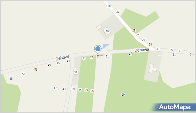 Zamienie, Dębowa, 23, mapa Zamienie