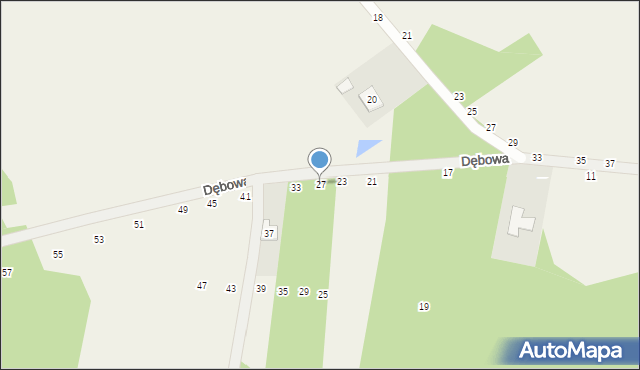 Zamienie, Dębowa, 27, mapa Zamienie