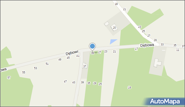 Zamienie, Dębowa, 33, mapa Zamienie