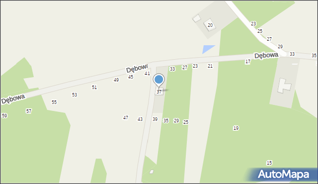 Zamienie, Dębowa, 37, mapa Zamienie