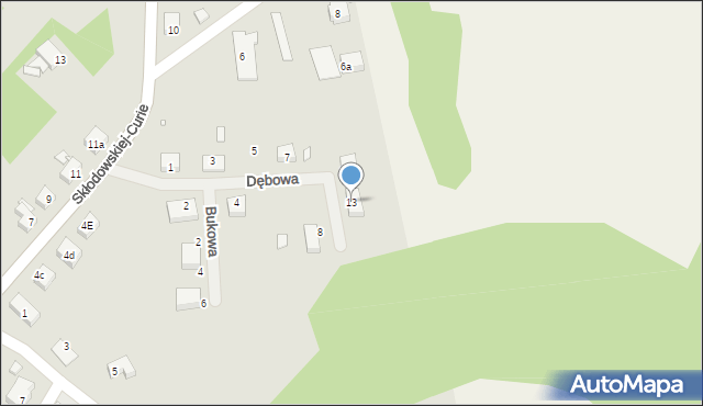 Zawidów, Dębowa, 13, mapa Zawidów