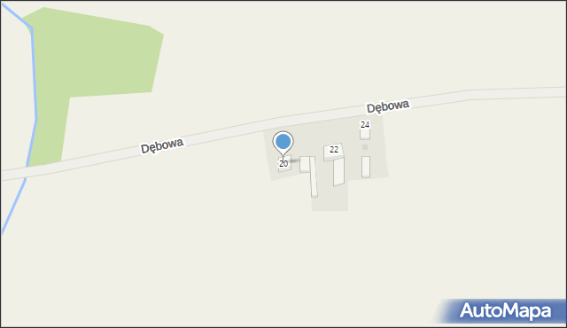 Zelgniewo, Dębowa, 20, mapa Zelgniewo