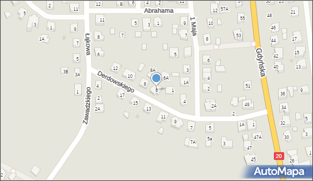 Żukowo, Derdowskiego Hieronima, 6, mapa Żukowo