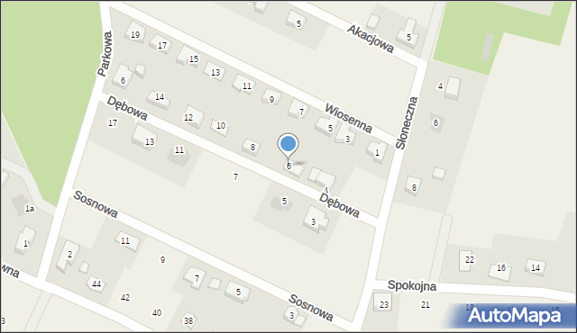 Żurawiniec, Dębowa, 6, mapa Żurawiniec