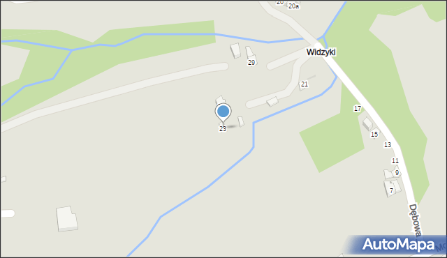 Żywiec, Dębowa, 23, mapa Żywiec