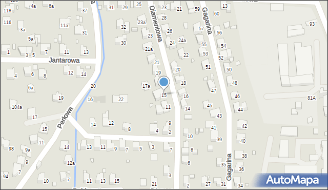 Bielsko-Biała, Diamentowa, 15, mapa Bielsko-Białej