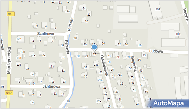 Bielsko-Biała, Diamentowa, 25, mapa Bielsko-Białej