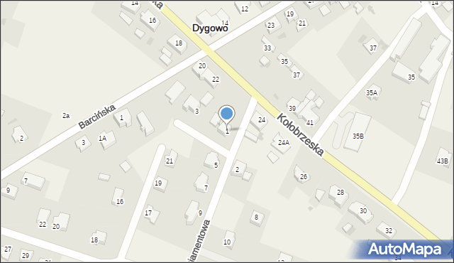 Dygowo, Diamentowa, 1, mapa Dygowo