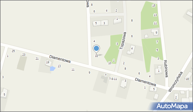 Jerzykowo, Diamentowa, 12, mapa Jerzykowo
