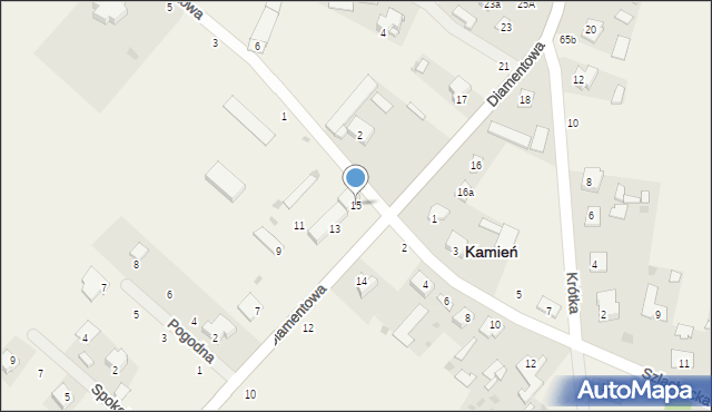 Kamień, Diamentowa, 15, mapa Kamień