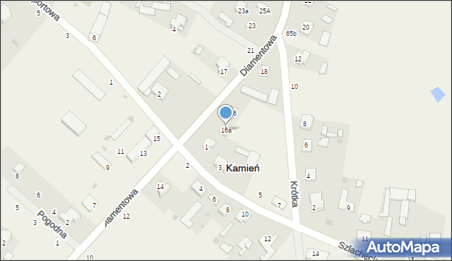 Kamień, Diamentowa, 16a, mapa Kamień