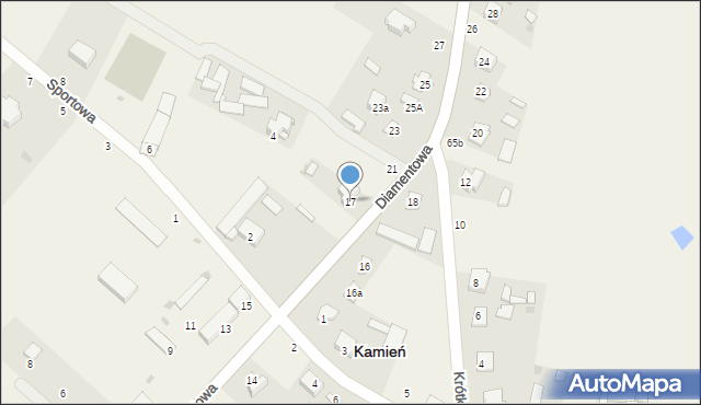 Kamień, Diamentowa, 17, mapa Kamień