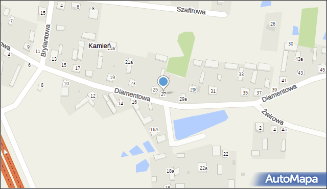 Kamień, Diamentowa, 27, mapa Kamień