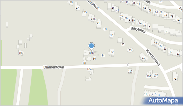 Kielce, Diamentowa, 88C, mapa Kielc