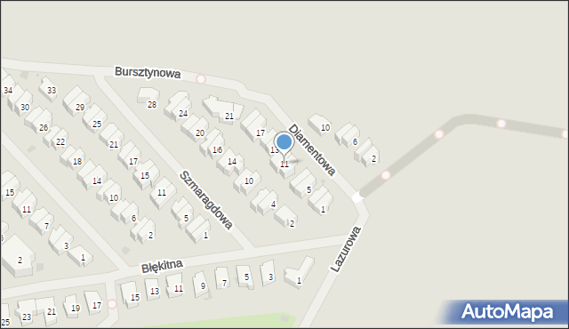 Kołobrzeg, Diamentowa, 11, mapa Kołobrzegu