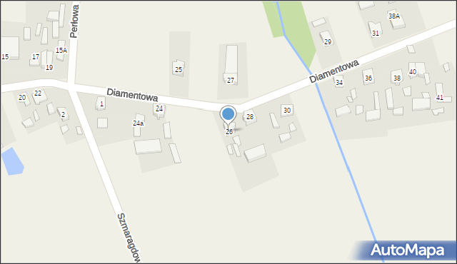 Korczew, Diamentowa, 26, mapa Korczew