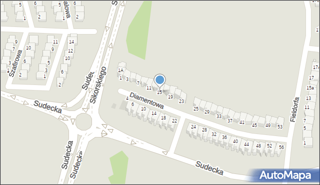 Legnica, Diamentowa, 15, mapa Legnicy