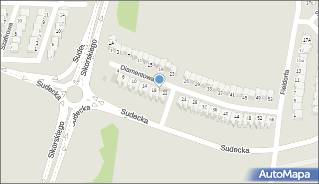 Legnica, Diamentowa, 20, mapa Legnicy