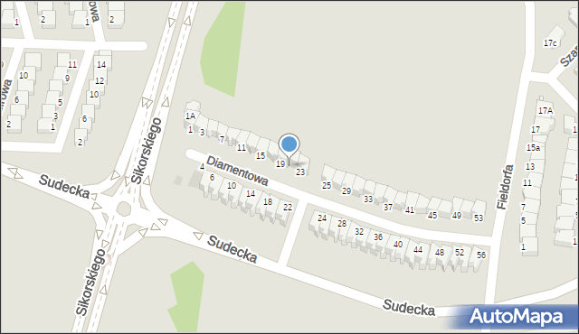 Legnica, Diamentowa, 21, mapa Legnicy