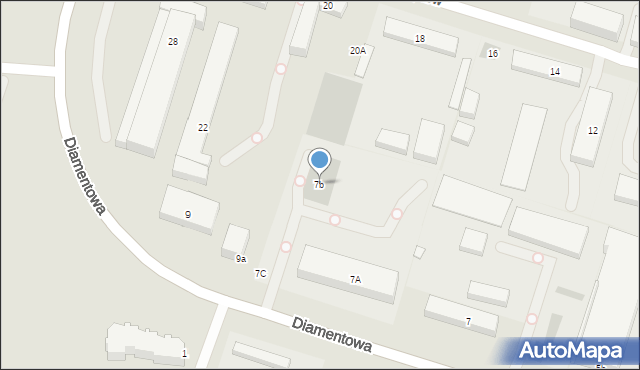 Lublin, Diamentowa, 7b, mapa Lublina