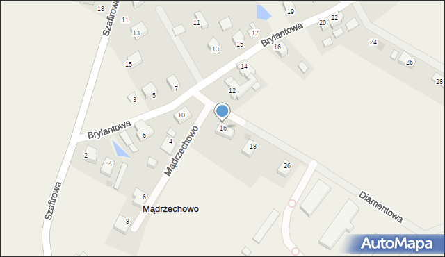 Mądrzechowo, Diamentowa, 16, mapa Mądrzechowo